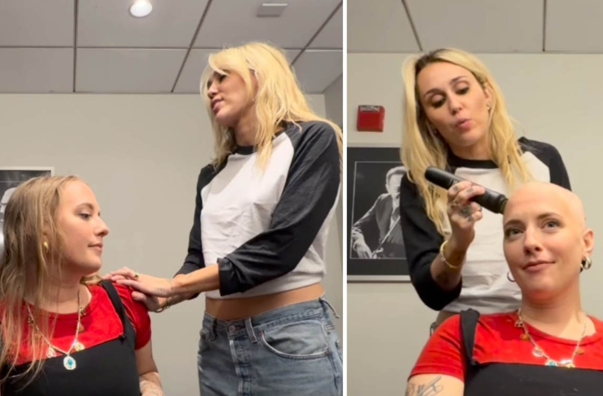 Η Miley Cyrus ξύρισε το κεφάλι μιας θαυμάστριάς της μετά τη διάγνωση καρκίνου του μαστού σε στάδιο 3
