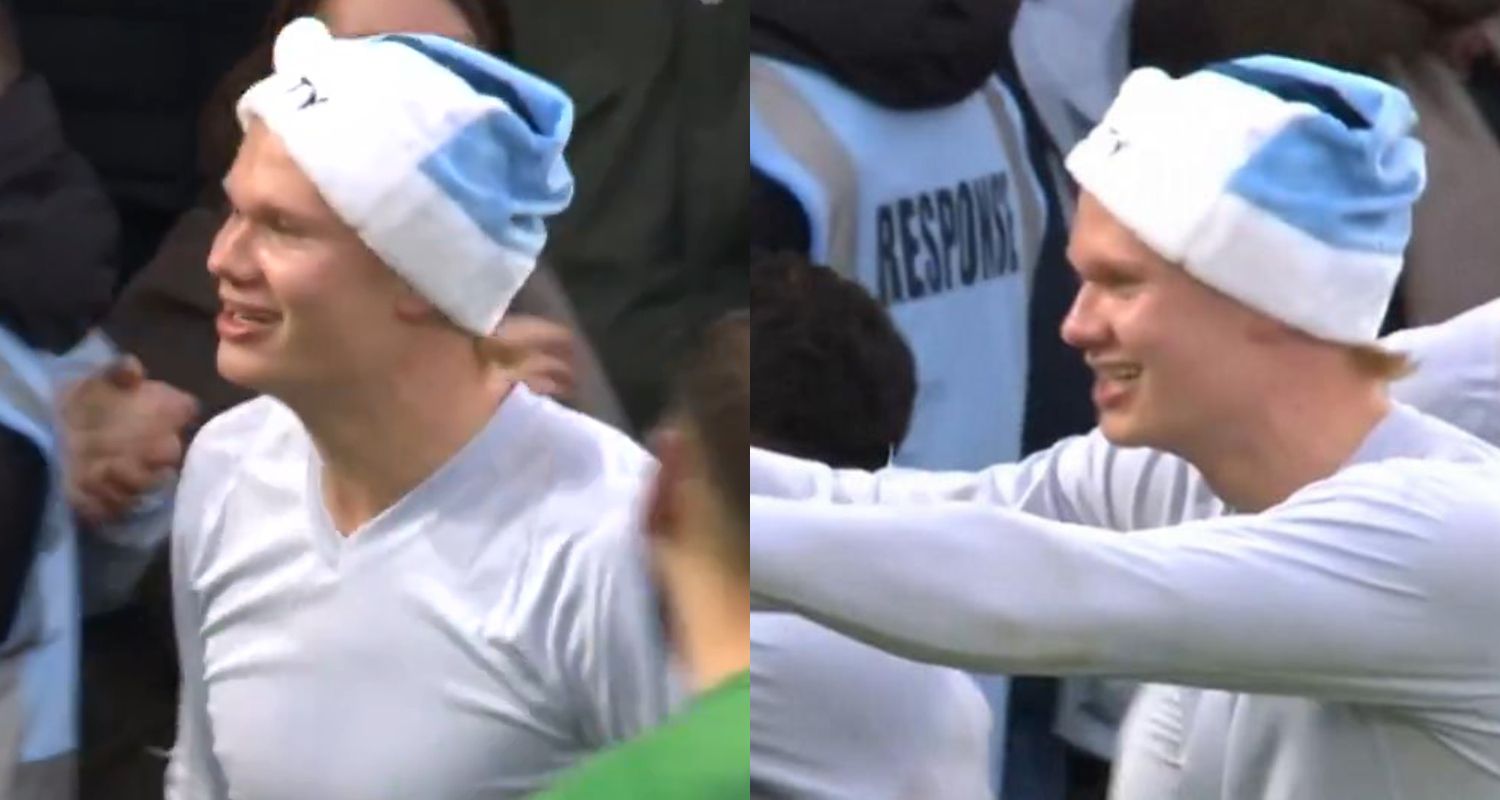 Σε χριστουγεννιάτικη διάθεση ο Χάαλαντ, πανηγύρισε με σκούφο Άγιου Βασίλη (vid)